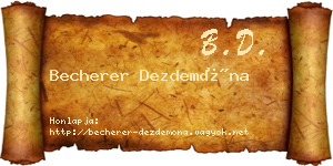 Becherer Dezdemóna névjegykártya